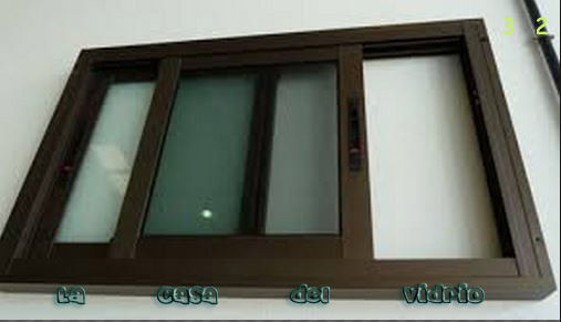 aluminio color chocolate con vidrio tintex